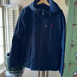 like new polo winter coat with hood